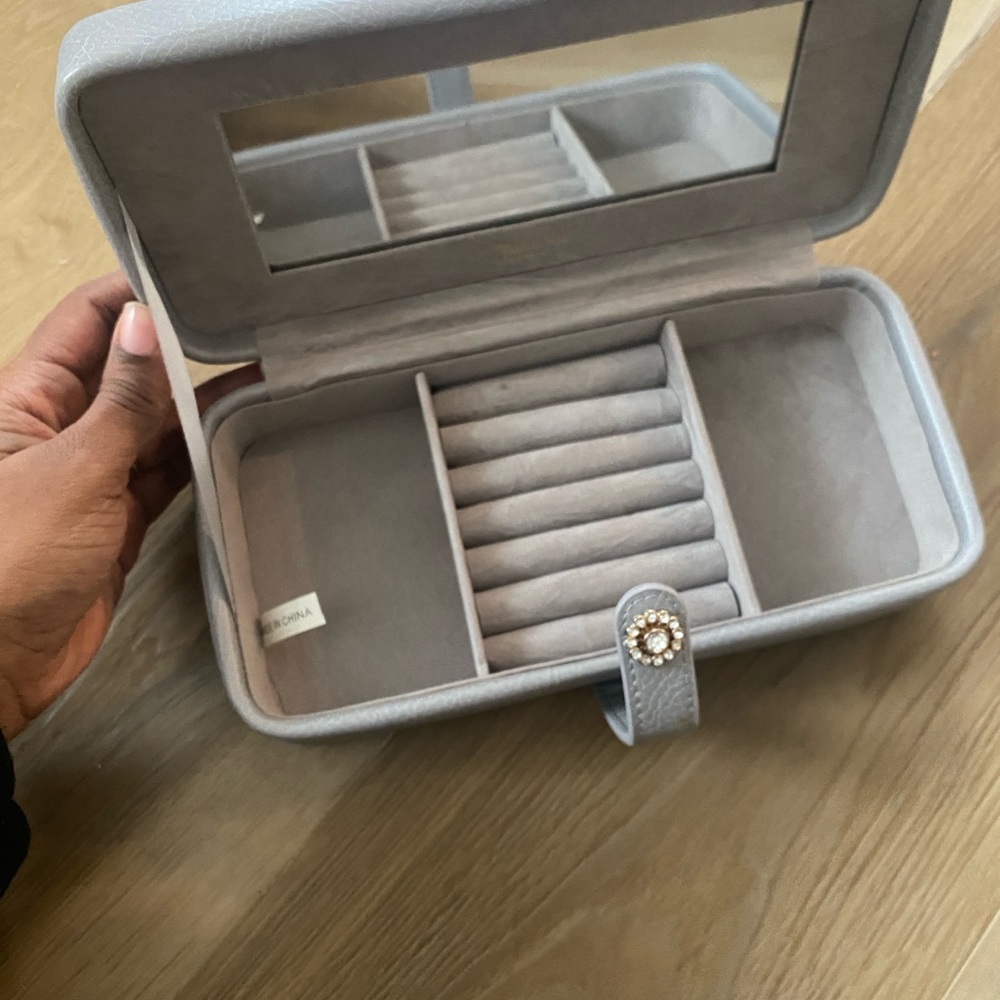 Gray Jewelry Box with Mirror